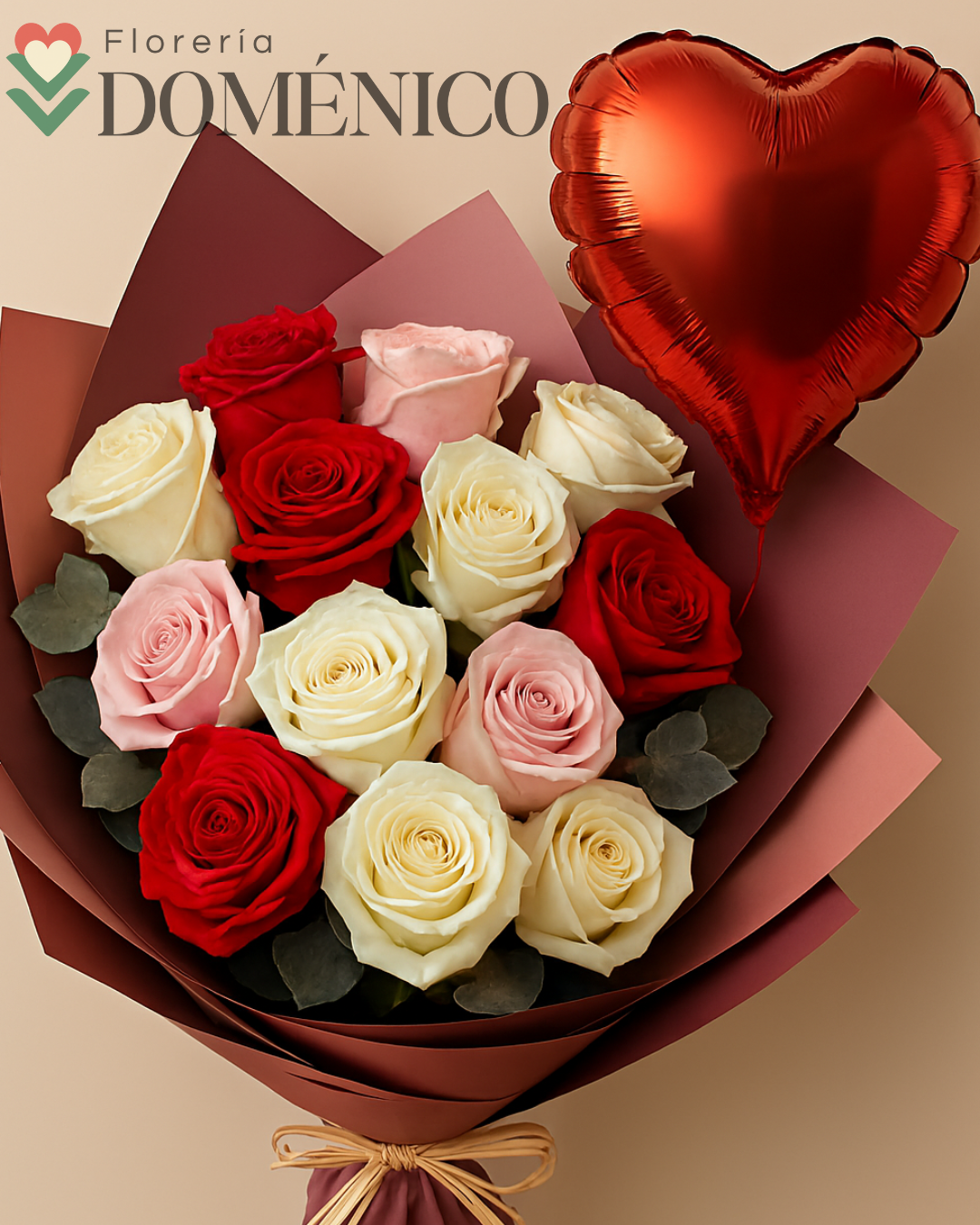 Rositas + Globo metalizado